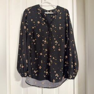Women’s Hilary Radley plus size 2X Black Floral Blouse shirt top flower casual